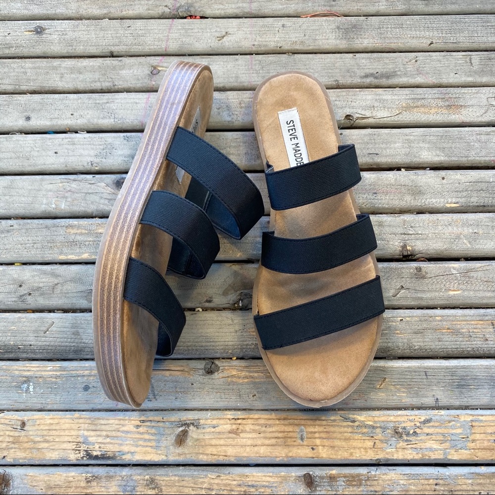 Steve Madden black Glyn slide sandals size 10
